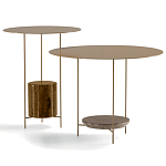 Дизайнерский круглый кофейный стол из металла с мраморным декором PANNA COTTA Coffee Table варинант исполнения - 5 | Loft Concept в Москве