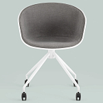 Офисное кресло из пластика с мягким сиденьем Eggshell Grey варинант исполнения - 3 | Loft Concept в Москве