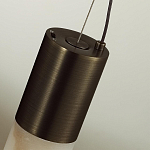 Подвесной светильник цилиндрической формы с плафоном из алебастра и металлическими торцами Темная Латунь 60 см Cryptocrystalline Stone варинант исполнения - 5 | Loft Concept в Москве