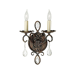 Бра с 2-мя лампами в виде свеч с подвесками и состаренным эффектом Feiss варинант исполнения - 1 | Loft Concept в Москве