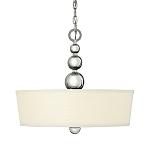 Люстра подвесная с белым тканевым цилиндрическим абажуром и декоративными шарами Hinkley варинант исполнения - 1 | Loft Concept в Москве