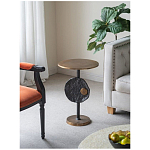 Столик приставной с абстрактным основанием и акцентом в виде золотистого диска Heavenly Space варинант исполнения - 9 | Loft Concept в Москве