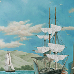 Обои ручная роспись Nantucket Crossing Brandt colourway on scenic paper варинант исполнения - 4 | Loft Concept в Москве