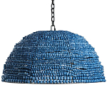 Люстра с плафоном в виде купола синяя Wooden Beads Chandelier Blue варинант исполнения - 1 | Loft Concept в Москве