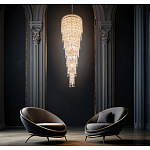 Люстра многоярусная каскадная с хрустальными подвесками Roul Crystal Light варинант исполнения - 8 | Loft Concept в Москве