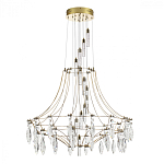 Люстра подвесная из металла с хрустальными прозрачными подвесками Quasar 81 варинант исполнения - 2 | Loft Concept в Москве
