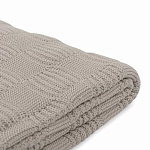 Плед из хлопка рельефной вязки бежево-серого цвета Waffle Comfort варинант исполнения - 2 | Loft Concept в Москве