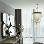 Зеркало в ассиметричной раме золотистого цвета Chaotic варинант исполнения - 4 | Loft Concept в Москве