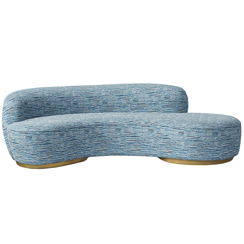 Диван Gold River Голубой Белый Латунь в Москве | Loft Concept 