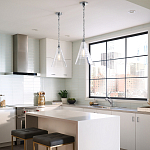 Подвесной светильник с прозрачным рельефным стеклянным плафоном в форме конуса Feiss варинант исполнения - 9 | Loft Concept в Москве