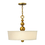 Люстра подвесная с белым тканевым цилиндрическим абажуром и декоративными шарами Hinkley варинант исполнения - 8 | Loft Concept в Москве