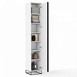 Шкаф-пенал белый с зеркальной дверцей Strict Lines варинант исполнения - 3 | Loft Concept в Москве