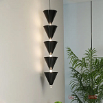 Подвесной светильник светодиодный в виде ряда черных металлических конусов  Herringbone варинант исполнения - 3 | Loft Concept в Москве