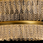 Люстра двухъярусная с золотого цвета и прозрачными подвесками Pettico варинант исполнения - 7 | Loft Concept в Москве