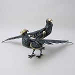 Статуэтка бронзовая пара Фазаны синие Bronze Birds варинант исполнения - 1 | Loft Concept в Москве