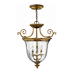 Люстра подвесная цвета латунь с прозрачным стеклянным плафоном и тремя лампами в классическом стиле на цепи Hinkley варинант исполнения - 2 | Loft Concept в Москве