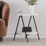 Стол приставной с 2-мя круглыми белыми столешницами ESSEL SIDE TABLE WHITE варинант исполнения - 6 | Loft Concept в Москве