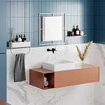 Настенное зеркало квадратной формы в металлической раме золотого цвета CORNER MIRROR GOLD варинант исполнения - 3 | Loft Concept в Москве