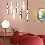 Подвесной светильник из дымчатого стекла цилиндрической формы с чёрным металлическим основанием Hiding secrets варинант исполнения - 9 | Loft Concept в Москве