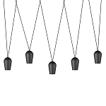 Подвесной светильник черными плафонами на длинных пересекающихся тросах Construction варинант исполнения - 1 | Loft Concept в Москве