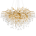 Люстра подвесная с прозрачными стеклянными подвесками в форме капель Диаметр 100 см Droplet Chandelier варинант исполнения - 7 | Loft Concept в Москве