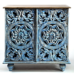 Комод с резным фасадом Blue Carved Chest of Drawers варинант исполнения - 1 | Loft Concept в Москве