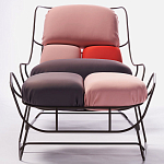 Дизайнерское разноцветное кресло на металлическом каркасе с подставкой для ног Poltronova Plasma Armchair варинант исполнения - 5 | Loft Concept в Москве