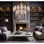 Люстра двухъярусная круглая с текстурными цилиндрическими плафонами Glimpse варинант исполнения - 5 | Loft Concept в Москве