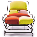 Дизайнерское разноцветное кресло на металлическом каркасе с подставкой для ног Poltronova Plasma Armchair варинант исполнения - 3 | Loft Concept в Москве