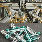 Дизайнерская люстра AQUA Blue Lagoon бирюзовое стекло несколько ярусов варинант исполнения - 3 | Loft Concept в Москве