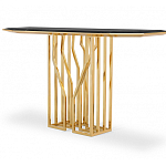 Консоль с чёрной столешницей и золотым фигурным основанием Cosmo варинант исполнения - 2 | Loft Concept в Москве