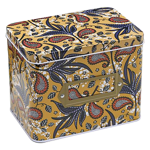 Шкатулка металлическая Paisley Leaves Colorful Metal Tea Box