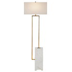 Торшер с прямоугольным абажуром на белом мраморном основании Asymmetry on Marble варинант исполнения - 1 | Loft Concept в Москве