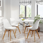 Стул с основой из пластика и мягким сиденьем Arvika White варинант исполнения - 8 | Loft Concept в Москве