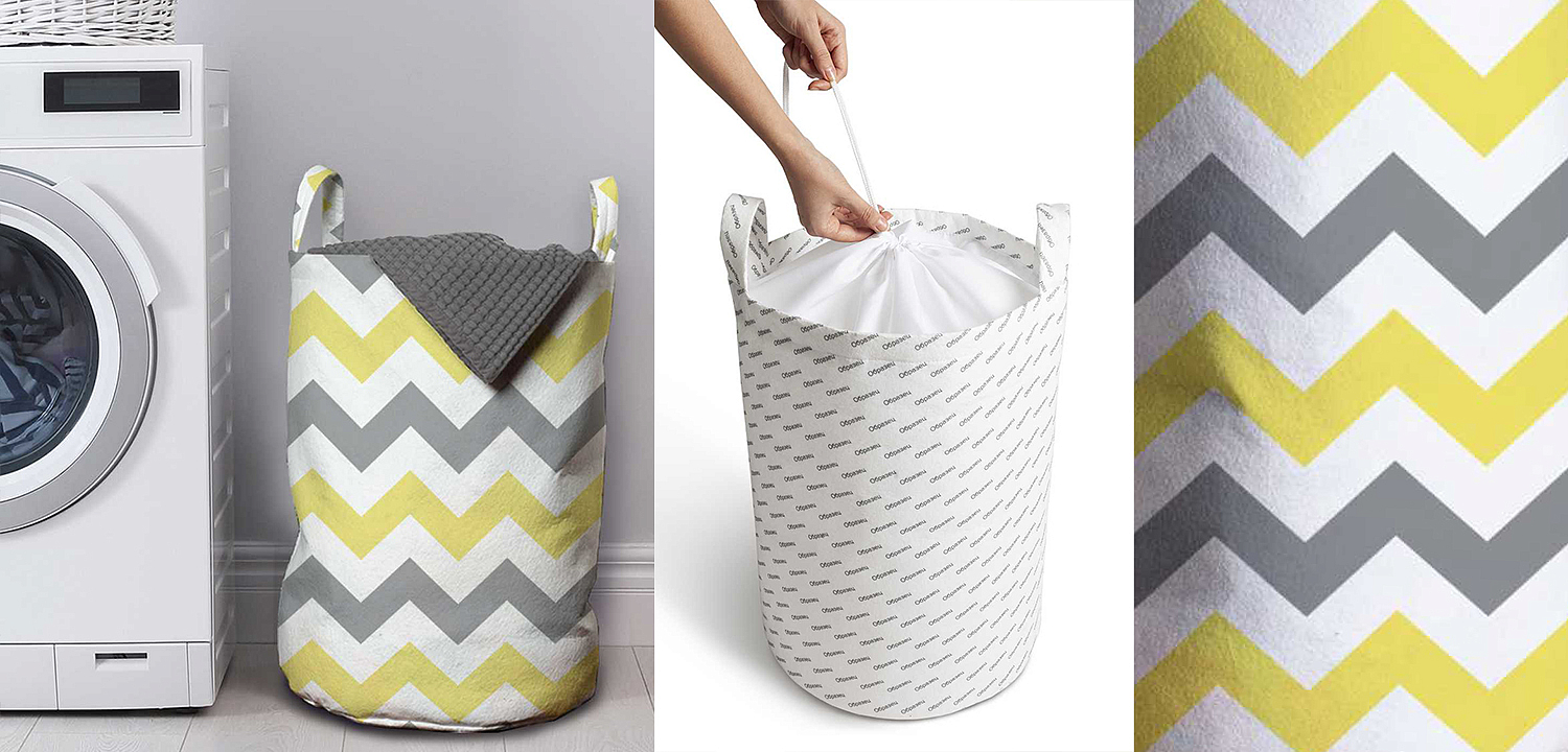 Корзина Mustard and Gray Chevron II Basket Корзина Mustard and Gray Chevron II Basket - Loft-Concept в Москве