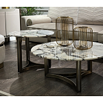 Столик журнальный с круглой мраморной столешницей Unique Stone Design варинант исполнения - 7 | Loft Concept в Москве