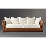 Элитарный современный диван Birmingham с кожаной спинкой варинант исполнения - 1 | Loft Concept в Москве