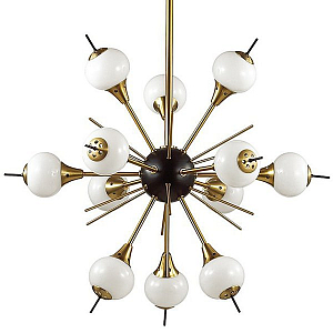 White Glass Globes Sputnik Chandelier