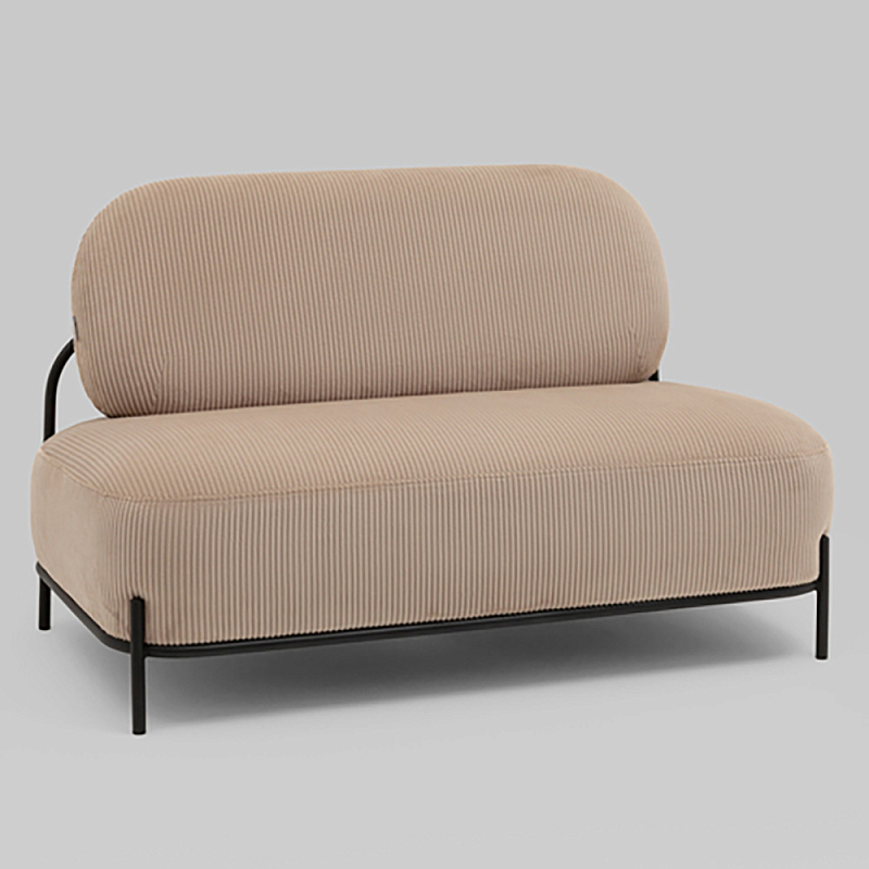 Диван Стоун велюр рельефный бежевый Бежевый Черный в Москве | Loft Concept 