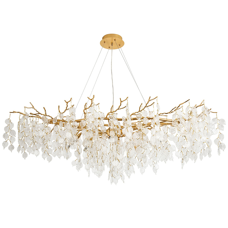        Fairytree Leaves Linear Gold Chandelier 12     | Loft Concept 