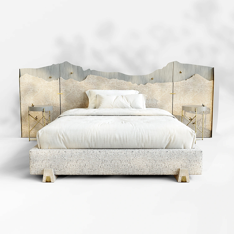 Кровать Okinawa Бежевый Лазурь в Москве | Loft Concept 