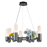 Люстра круглая серая с 8-ю светодиодными лампами Generosity варинант исполнения - 1 | Loft Concept в Москве