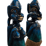Комплект из 2-х деревянных статуэток Asmat Statuettes Dark Blue варинант исполнения - 3 | Loft Concept в Москве