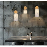 Подвесной светильник светодиодный с цилиндрическим плафоном Stone Helios варинант исполнения - 2 | Loft Concept в Москве