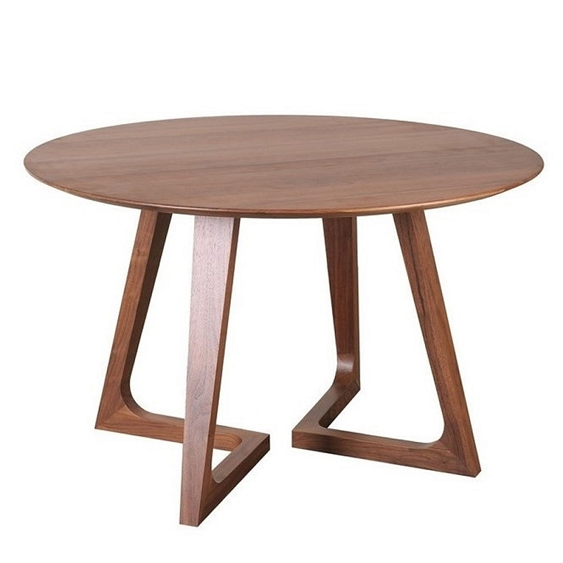 Обеденный стол круглый с изогнутыми ножками Godenza Round V Table Ясень в Москве | Loft Concept 