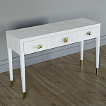 Дизайнерский Письменный стол Elsa Dreams White с тремя ящиками варинант исполнения - 3 | Loft Concept в Москве