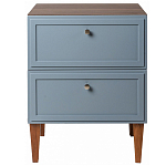 Тумба прикроватная серая из массива бука с 2-мя ящиками Wenge Light варинант исполнения - 2 | Loft Concept в Москве