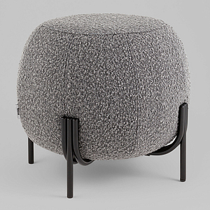 Пуф Флик ткань букле тёмно-серый