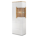 Шкаф-витрина с ящиками и 2-мя дверками с белым глянцевым фасадом Grace of Furniture варинант исполнения - 2 | Loft Concept в Москве