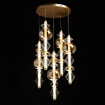 Люстра с плафонами из прозрачного и янтарного стекла в виде шаров и ромбов Gabriel Scott Luna варинант исполнения - 3 | Loft Concept в Москве